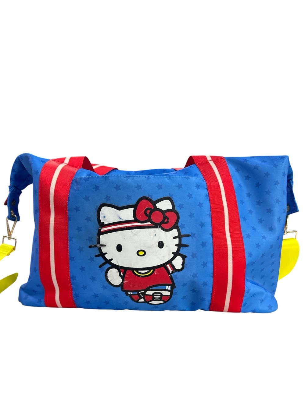 Bioworld Hello Kitty Blue Star Duffle Bag - Sports Aesthetic Weekender Gym Trave